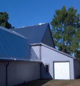 Pole Barn long sheet steel roofing